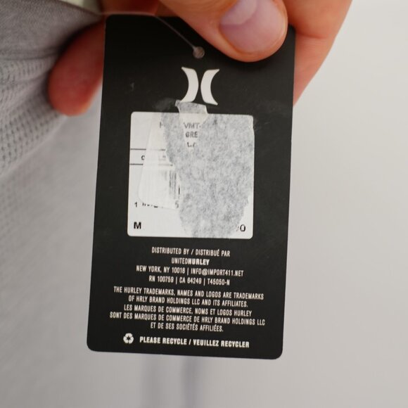 NEW Hurley Gray Waffle Knit Lightweight Sweater Medium Crew Neck Cotton Polyeste - Picture 4 of 11